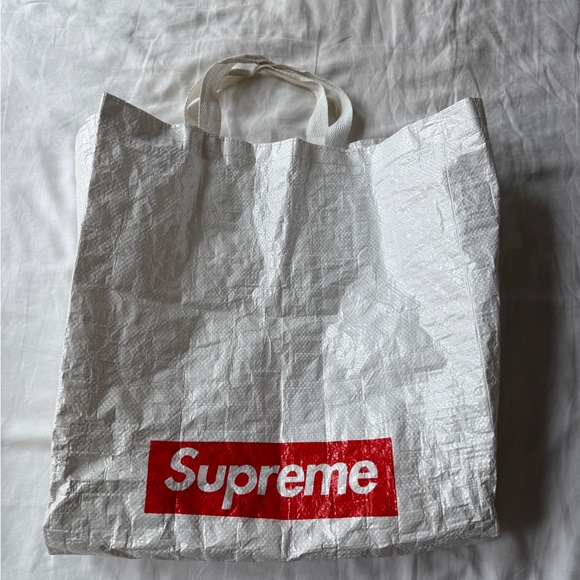 Supreme Red and White Logo Tote - Picture 1 of 8